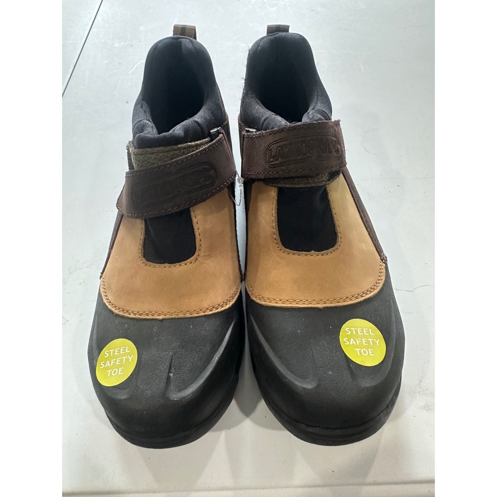 LawnGrips 1001-Womens Steel Safety Toe Work Shoes Brown Leather Size 7.5
